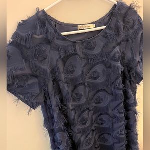 SOLD - Gorgeous Textured navy shift dress - NWOT / stunning!